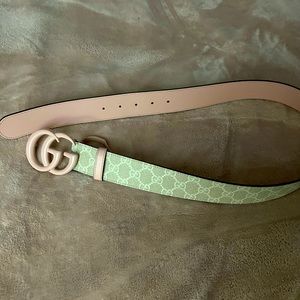 Pink / cream authentic GUCCI belt from Los Angeles Beverly Hills CA, receipt 🧾